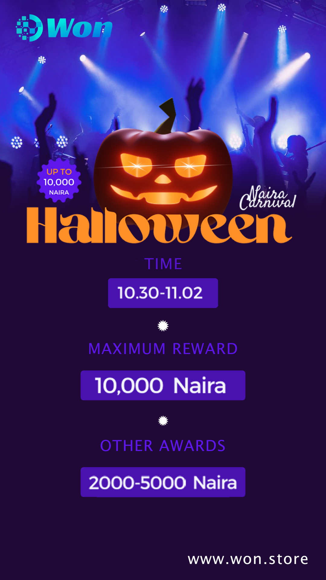 Celebrate Halloween, Won platform sends blessings and generous rewards, all with one click!