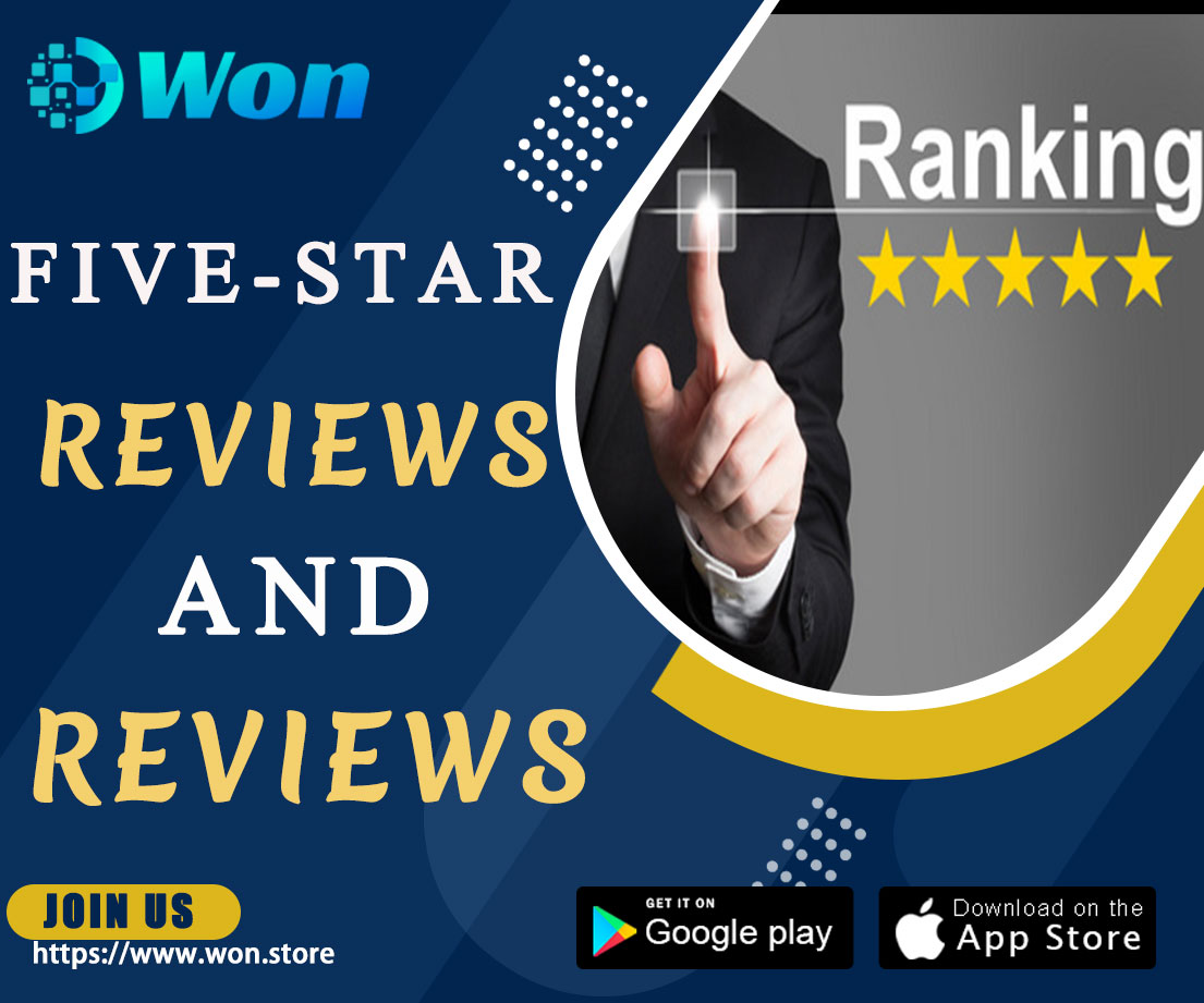 Share love and support: five-star reviews and reviews from Won platform users