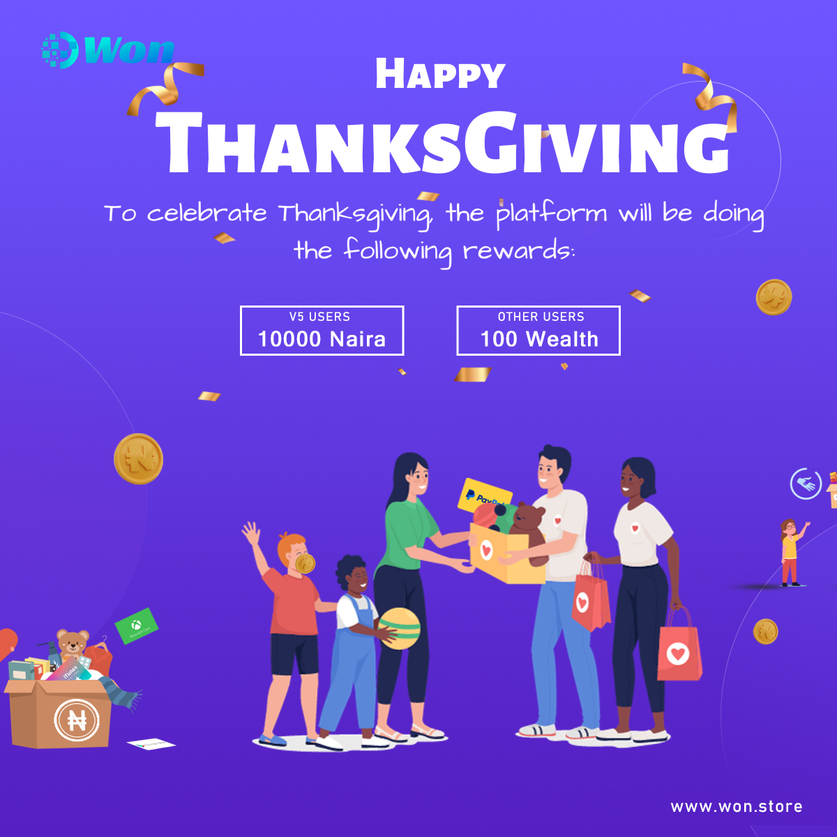 Thanks for having you, Won Platform will give you generous feedback