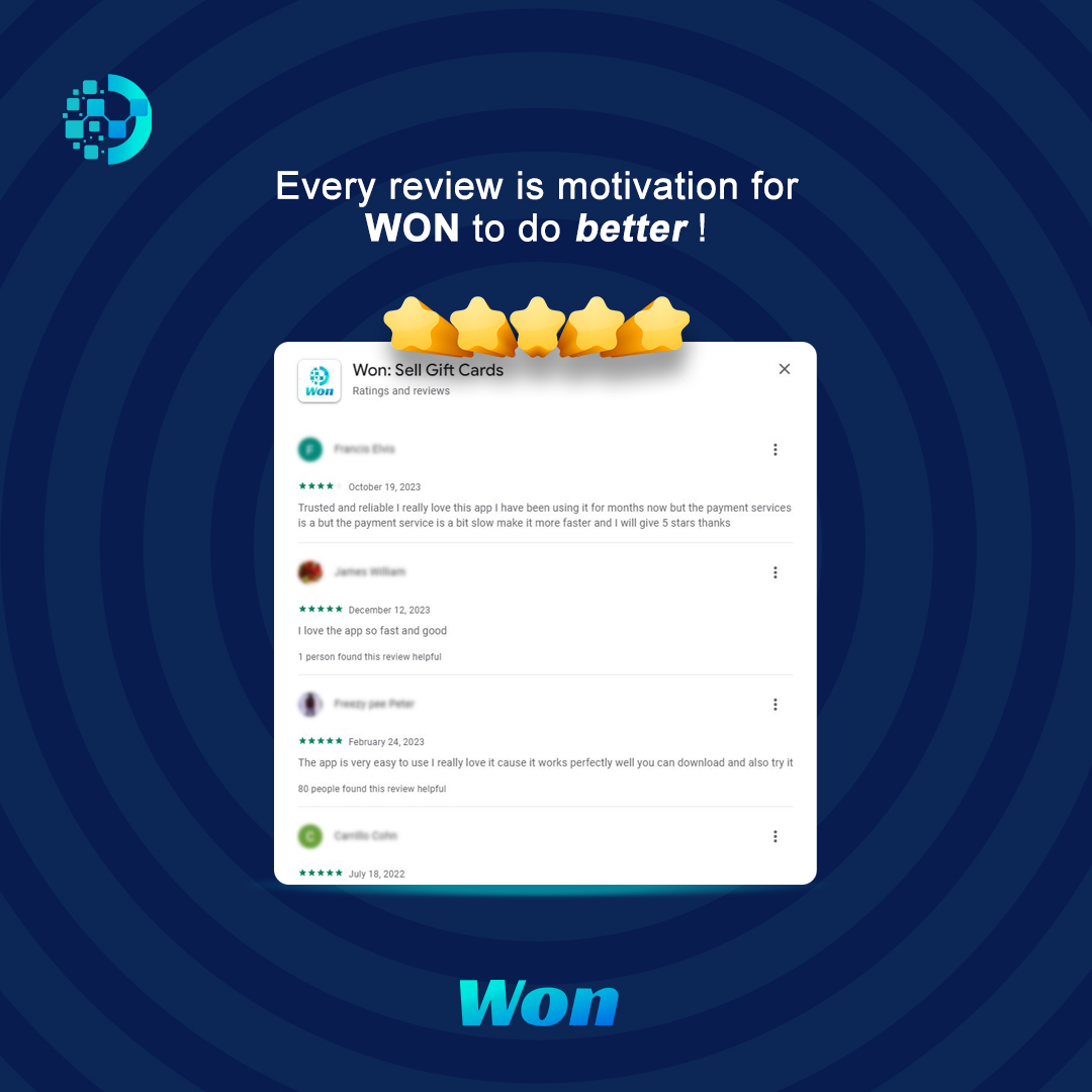 Earn more Wealth Points: Give Won APP a five-star review